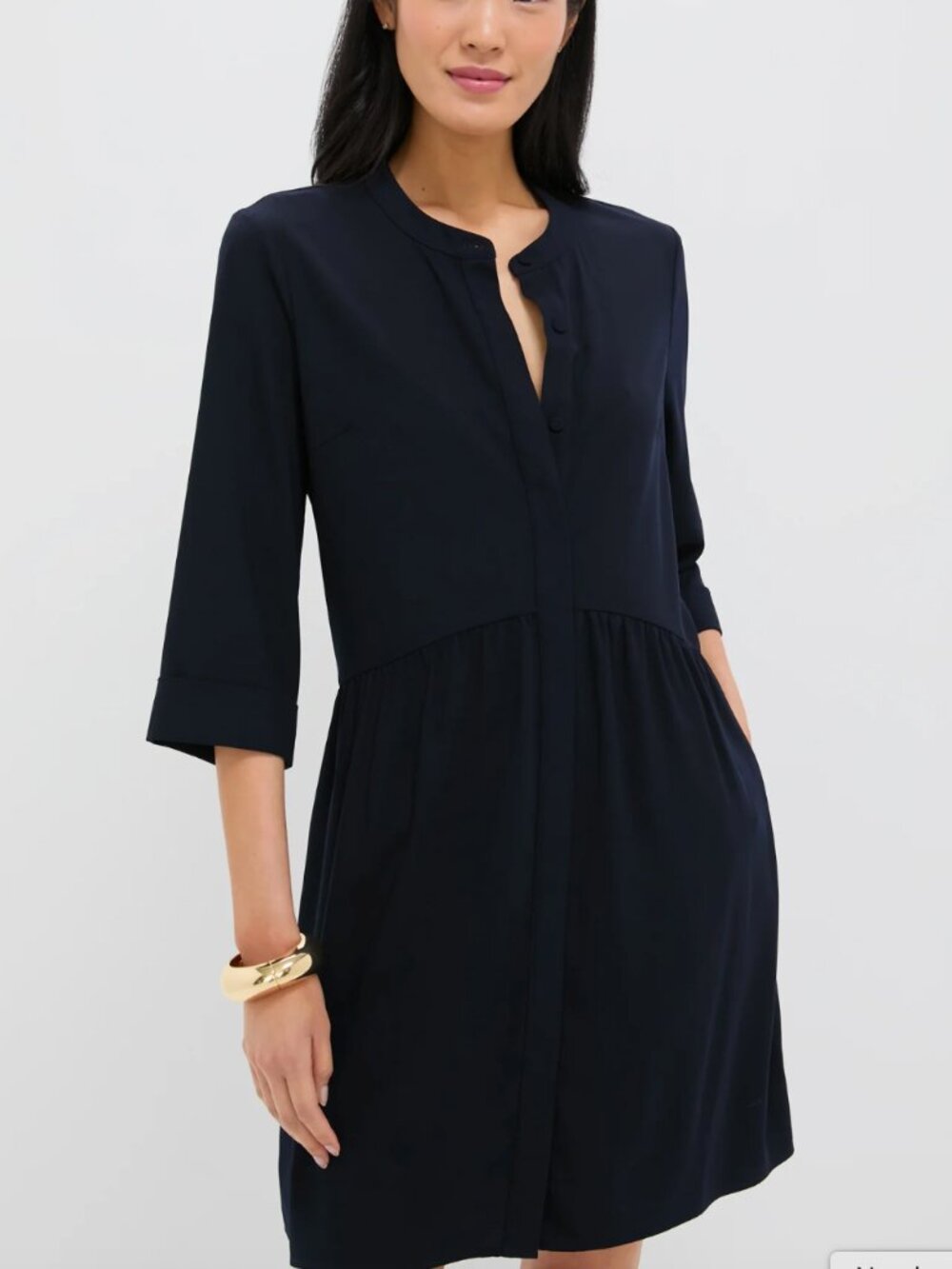 Tuckernuck Crepe Royal Shirt Dress Navy Cotton